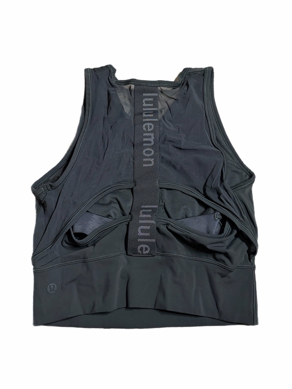 Lululemon Mesh-Back Training Cropped Tank Top *Graphic (Graphite Grey) Size 4